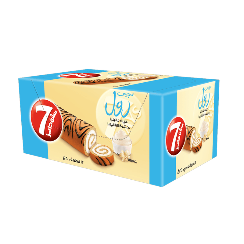 سفن دايز سويس رول الفانيلا  20جم — بوكس *12