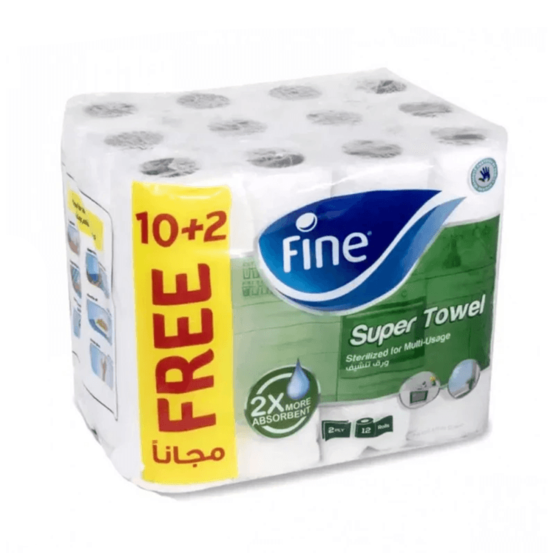 فاين ورق تنشيف مطبخ عبوة*10+2