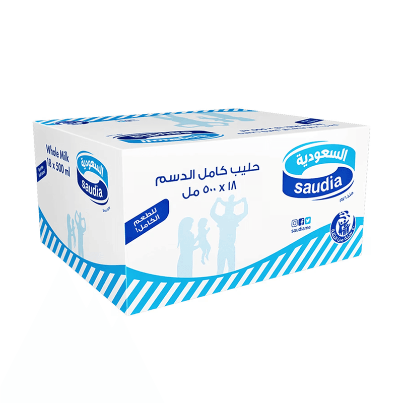 السعوديه حليب كامل الدسم 500مل — كرتون*18