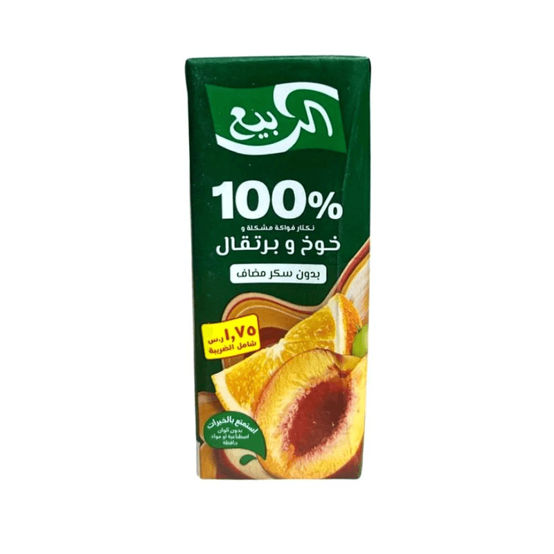 الربيع عصير فواكة مشكلة وخوخ وبرتقال 185 مل